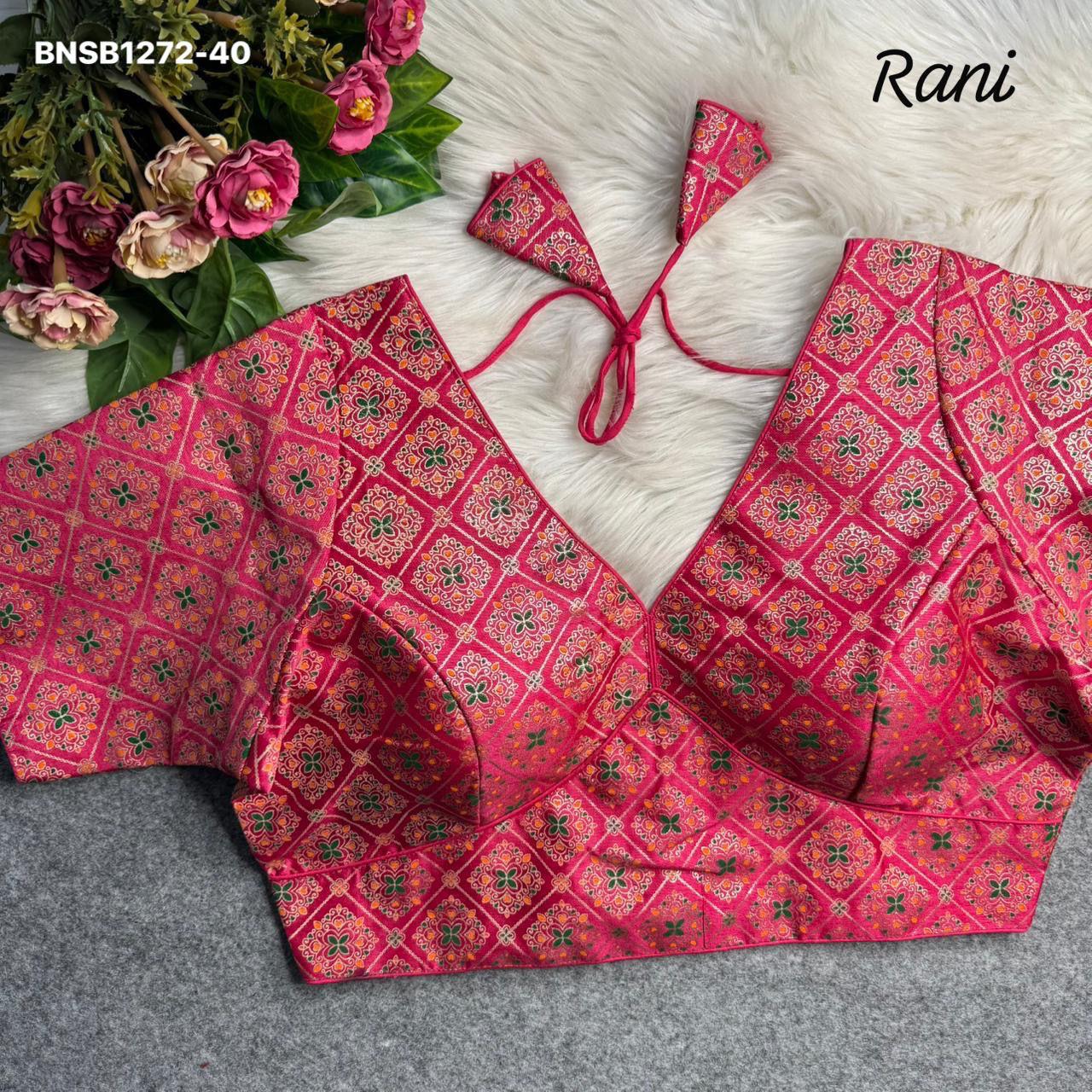 Sabyasachi-Inspired Patoda Print-Rani Pink
